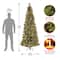 7.5 ft. Pre-lit Hinged Glittery Bristle Pine Slim Artificial Christmas Tree, Soft White LED Lights